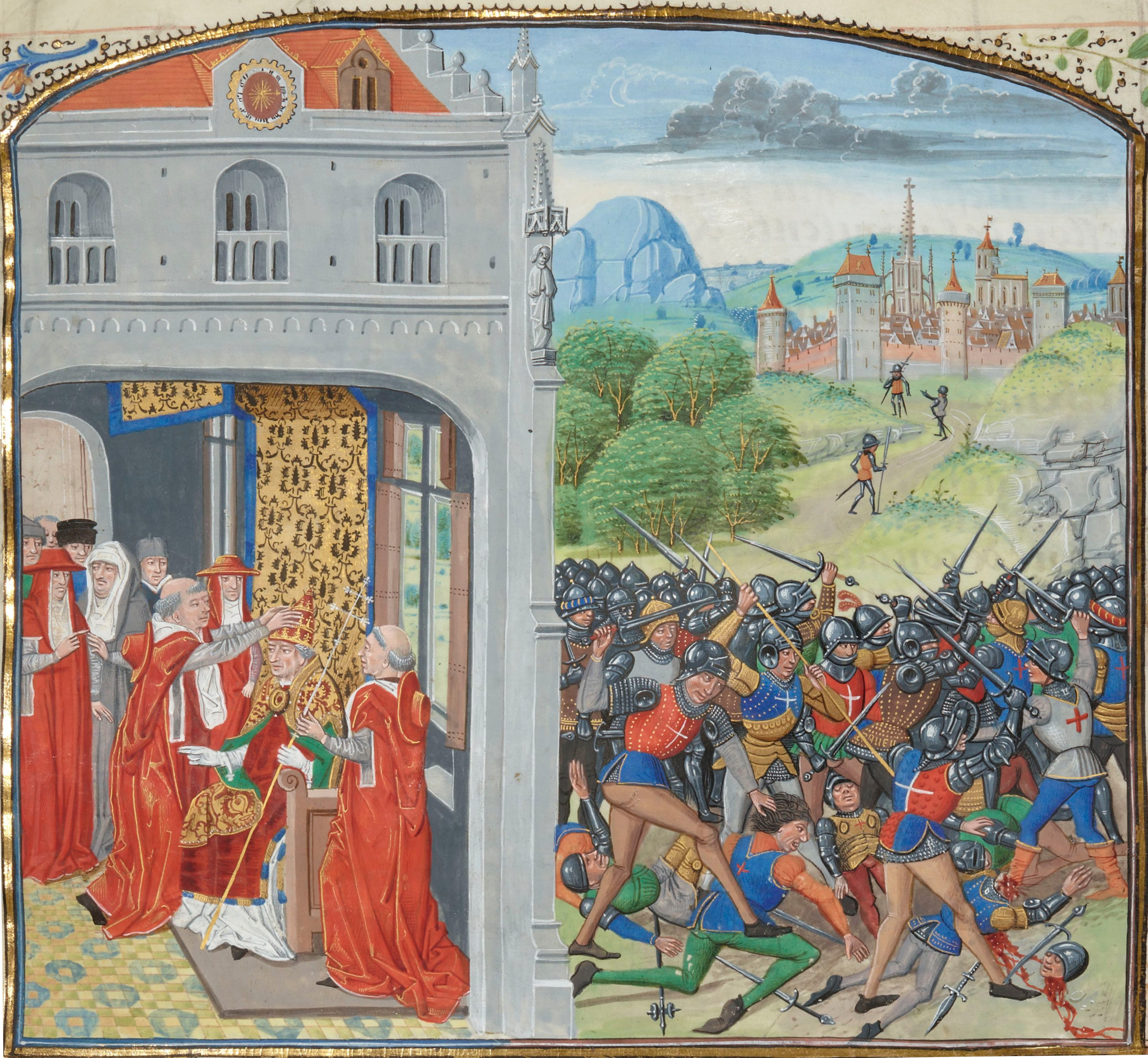 Medieval battle scene